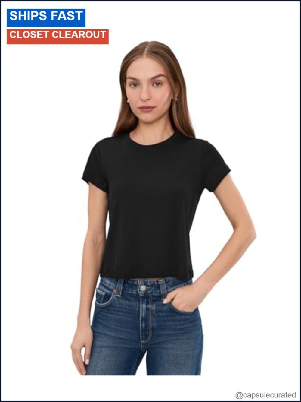 AG Jeans Sadie Crew 90's Vintage Crop Short Sleeve T-Shirt Ribbed Tee
